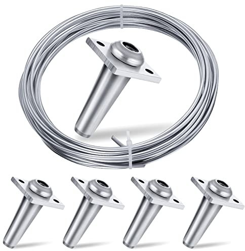Chumia 5 Pcs Anchor Vise 9 Gauge Wire for Tightening 8-11 Gauge Grape Trellis with Screws Galvanized Solid Wire Build Trellises, Vineyards, Fences and Arbors