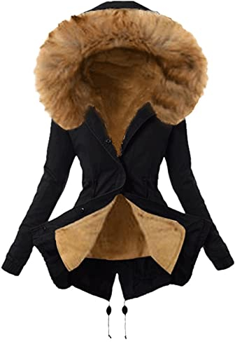 Damen Mantel Mit Fellkragen Sweatjacke Damen Blazer Rescue Jacke Mit Heizung MäDchen Halloween KostüM Leder Jacken Flare Daunen Mantel Finkid Winterjacke Mantel Damenner Steppmantel (Schwarz #1, XL)