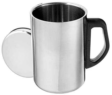 Edelstahl Campingbecher Kaffeebecher, Weinbecher mit Deckel, Doppelwandige Unbreakable Tassen Camping Kaffee Becher 500ML für Kaffee, Wein, Bier, Milk (1 Stück, 500ml)