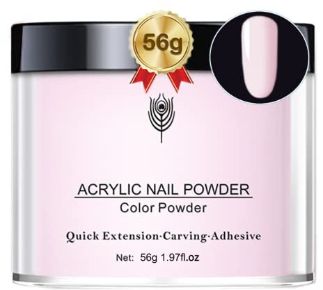 Fashion Base Pink Acrylic Powder, 1.97oz Professional Polymer for Nail Extension, Carving, Art