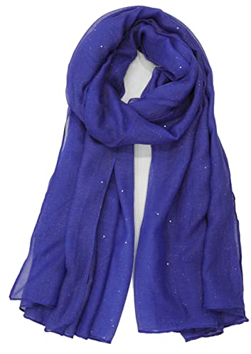 Van Der Rich ® - Pailletten Schal Weiches Halstuch - Damen (13-Royalblaue)