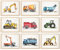 97 Decor Bauraum-Dekoration für Jungen – Kleinkind-Jungen-Raumdekoration, LKW-Wandkunst für Kinderzimmer, Auto-Bilder, Wanddekoration für Schlafzimmer, Spielzimmer, Fahrzeug-Traktor, Drucke,