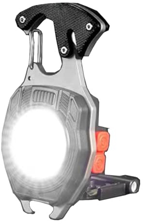 EzoLife COB Keychain Work Light Flashlight 7 Light Modes 1600Lumen, Rechargeable, LED, Black