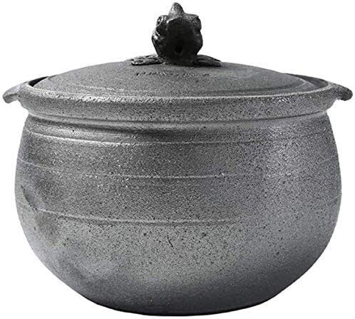 Olla de barro Olla de estofado de cerámica Olla de cazuela Estufa de gas grande Utensilios de cocina de hierro fundido de cerámica con tapa Olla de estofado Olla de barro Olla de sopa (Tamaño: 5L)