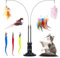 LDBKLGHJ Juguete Pluma de Gato Interactivo - Avance de pájaros y Gatos, Plumas de Repuesto con para Gatito Receptor Que se Divierte Jugando al Ejercicio