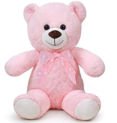 Sausudols Ours en Peluche Teddy 40 cm, Doux et décoratif avec Noeud Papillon, pour Les Enfants Couleur Rose