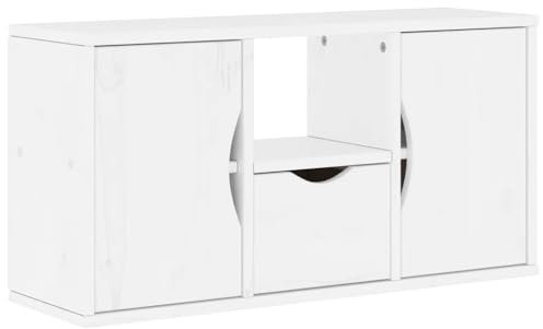 vidaXL Mobile Porta TV con Cassetto ODDA Bianco 79x24x40 cm, Mobile TV, Mobile TV, Mobile Porta TV, Mobile TV, credenza TV, Armadio ad Alta fedeltà
