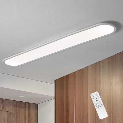 Oninio LED Deckenleuchte 120cm Dimmbare Deckenlampe mit Fernbedienung Ultraslim Deckenlampe Modern Deckenleuchte für Schlafzimmer,Wohnzimmer,Flur,weiß