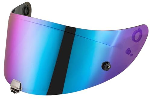 Visiera Casco,Visiera Per Casco Per Moto Sostituzione,Casco Parabrezza Moto Visiera a Lente Integrale per HJC RPHA-11/RPHA-70/HJ-26 (Arcobaleno)