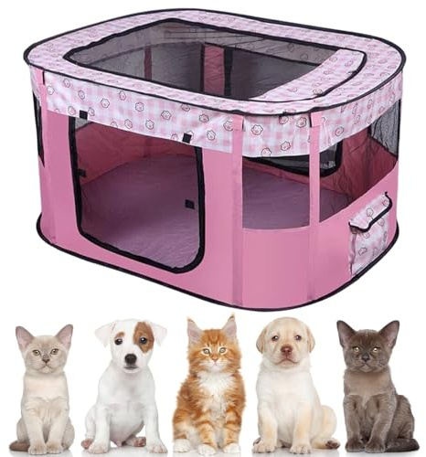 Parc pour chiots et animaux, parc pour chiots - 90 x 70 x 58 cm - Enclos pour chiens, chats, lapins et petits animaux - Intérieur et extérieur