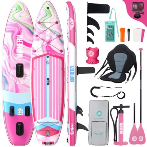 Niphean (Extra Groß) Stand Up Paddling Board, SUP für 2+1 Personen/Familien, SUP Board mit (Anfängergeeignet) StabilTrac Finne, Wasserdichte Handyhülle, Stand Up Paddle Board for Adults, Geschenkideen