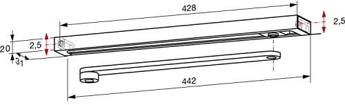 DORMAKABA 64010011, rail coulissant blanc G-N, RAL 9016.