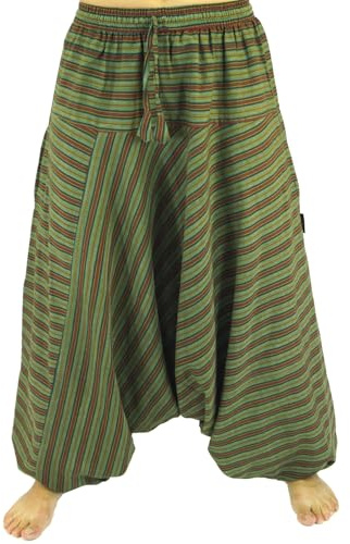 GURU SHOP Haremshose Pluderhose Aladinhose Baumwolle, rot | elastischer Bund, tief sitzender Schritt, weite Passform, Handwäsche, Damenmode