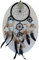 Simandra Original handgefertigter Traumfänger – Dreamcatcher aus natürlichen Materialien Holz, Perlen, Stoff und Federn, ca. 50 cm lang, Durchmesser größter Ring 16 cm