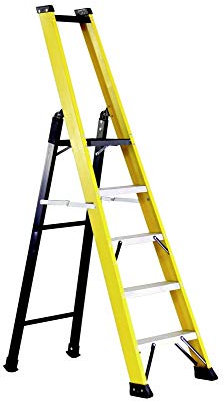 Svelt Scala Doppia in Vetroresina 3 gradini Professionale a Un Tronco di Salita con Piattaforma e Guardacorpo