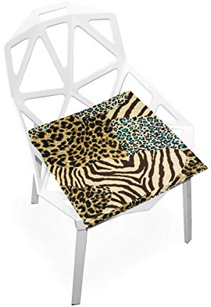linomo Zebra Leopard Druck Memory Foam Stuhlkissen Sitzkissen für Kinder, 40 x 40 cm
