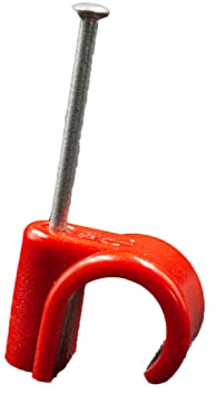 Talon - Nail-in Pipe Clip, 15mm - Premium Grade Polypropylene - Pack of 20 - Manufactured from High Density Polyethylene - for Plumbing, Gas Pipes, Hot Water Pipe - Red