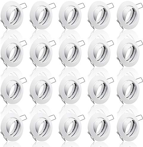 20x SET Einbaustrahler + GU10 für 230V weiß Schwenkbar rund Einbau Spots Decken Strahler Leuchte Spots Deckenleuchte Lampe Einbauleuchte Einbaurahmen 104S-TP WH