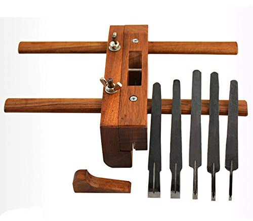 Wood Planer/Rabbet Plane, Hand Planer for Woodworking, DIY Plough Plane with Adjustable Slot Grooving - 5 Blades