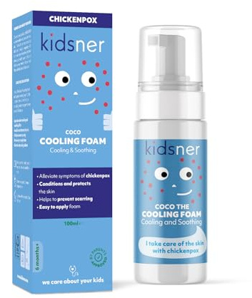 Kidsner Cooling Foam for Chickenpox – Fast Itch Relief for Children – Helps Reduce Scratching & Scarring – Soothing & Calming Skin Care – 100ml