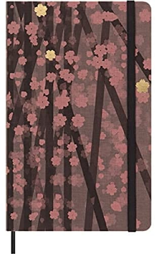 Moleskine - Notizbuch in Limitierter Edition, Sakura-Notizbuch mit Themenbezogenen Grafiken, Liniertem Layout und Stoff-Hardcover, Großformat 13x21cm, 240 Seiten