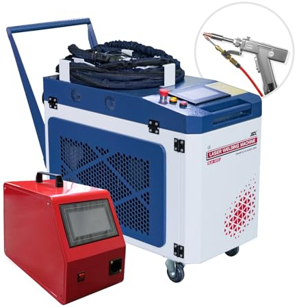 Saldatrice laser mobile da 1500Watt MAX BLW-1500 Macchina saldatrice laser a fibra portatile con alimentatore automatico del filo, integrato per tutti i tipi di metallo 220V monofase