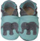 HOBEA-Germany Krabbelschuhe für Jungs und Mädchen in verschiedenen Designs, Kinderhausschuhe Jungen, Lederschuhe, Schuhgröße:24/25, Modell Schuhe: Elefant hellblau