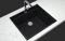 Realstone Fregadero empotrable de granito rustico, negro, 58,5 cm x 50 cm