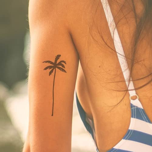 Inkster Tattoo - große Palme | vegane & wasserfeste Temporäre Tattoos für Erwachsene - EU-Kosmetikzertifizierte Farbe - revolutionäres 2 Wochen Tattoo | Premium Klebetattoos & Fake Tattoo