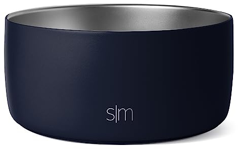 Simple Modern Stainless Steel Pet Water Bowl for Dogs & Cats | Reusable Insulated Stainless Steel Food Bowls for Dog Cat | No Tip No Slip BPA Free | Bentley Collection | Large (64oz) | Deep Ocean