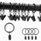 Plstod Gardinenringe 30 Stück Vorhangringe Gardinenringe mit Clips Gardinenhaken für Ringe Klammern Metall Vorhang Clips 32 mm Innendurchmesser für Tür Fenster Duschvorhang (Schwarz)