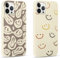 Yoedge 2 Pack Beige Phone Case Compatible with iPhone 11 Pro 5,8, Ultrathin Soft TPU Silicone with Aesthetics Pattern, Shockproof Bumper Protector Matte Cover for iPhone 11 Pro,Girls Women Smile