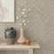 K&L Wall Art Holzoptik Tapete Fischgrätenmuster Beige Grau Vliestapete Holz Boho Holztapete