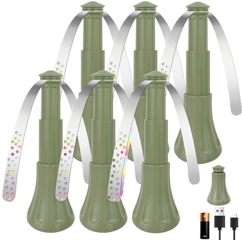 Ventilateur de Table, YWAQMCT Rétractables Ventilateur Anti-Mouches pour Table, avec Lames Holographiques, Idéal pour Repousser Les Mouches à L'intérieur et à L'extérieur (6, Vert)