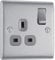 AMK® BG Nexus Metal NBS21G Brushed Steel Single Plug Socket 1 Gang Satin Grey Chrome 13 Amp