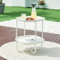 [en.casa] Table Basse avec Plateaux Amovibles Table d'Appoint pour Extérieur Intérieur Jardin Terrasse Balcon Table de Bistrot Design Intemporel Acier 58 x 46 x 46 cm Blanc