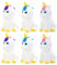 Abaodam Juguetes De Baño De Unicornio 2 Juegos/6 Piezas Juguetes De Bañera para Niños Divertidos