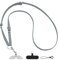 GOODAYY Phone Lanyard Crossbody, Leather Mobile Phone Strap Adjustable Length with Durable Metal and Nylon Patch, Handbag Chain Style Universal Phone Accessories (Silver Metal, Blue Grey)
