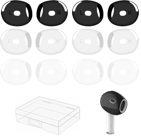 ASOMI 6 Paar Ohrabdeckungen Kompatibel mit AirPods 4, rutschfeste Ohrstöpsel, Zubehör, ultradünn, weiche Silikon-Ohrstöpsel, Gel-Abdeckung für Ohrhörer