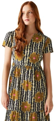 Regatta - Orla Kiely Midikleid Gestuft für Damen (34 DE) (Gelb)