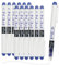 MOTIBACK 12PCS Disposable Fountain Pens Set - Blue Ink Smooth Writing Fountain Pen, Quick-Drying Liquid Ink, Fine Nib for Journaling, Sketching, Lettering, School, Office & Gift Supplies