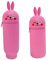 2 in 1 Silikon Federmäppchen, 2 in 1 Weiche Silikontasche Kawaii Federmäppchen Federtasche aus weichem Silikon für Stifte, Federmappe und Stiftehalter, Mäppchen Tiere, Schlampermäppchen (Rosa Häschen)