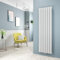 Heilmetz Radiateur à Eau Chaude 1800 x 538 mm, 1107W radiateur eau, Panneau Plat Simple couche, Connexion Centrale, Montage Mural Vertical, Design Blanc