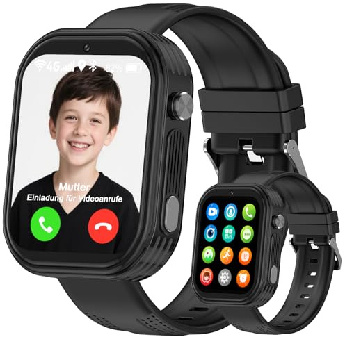 clleylise Smartwatch Kinder, Kinder Smartwatch mit GPS, Telefon, Videoanruf, Voice Chat, SOS, Schulmodus, Schrittzähler, Wecker, Kinderuhr für Mädchen und Jungen 4-16 Jahren