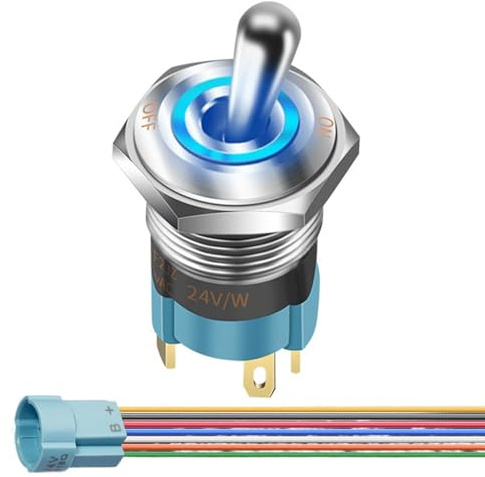 Interruttore On/Off a Levetta, Interruttore a Bilanciere Illuminato 12V, Bilanciere Illuminato Acceso Spento, Per Settore Nautico Automobilistico Elettrico Fuoristrada SUV Barca