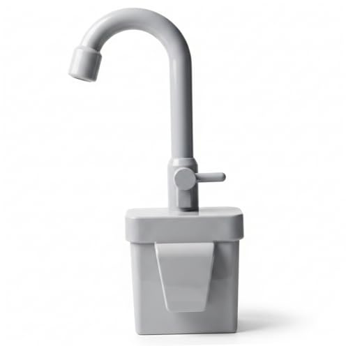 Hbbgdiy Gray Electric Play Sink Faucet with Circulating Water, Water Dispenser Mud Kitchen Accessory for Toddler Pretend Kitchen Dishwashing & Washing Games