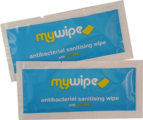 MYWIPE LUXURY STERIZAR Individual Antibacterial Hand & Surface Sanitising Wipes with STERiZAR® Protection - kills 99.999% of germs x 500