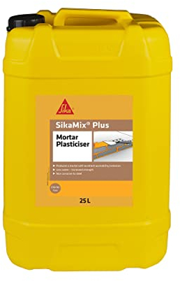 Sika SikaMix Plus Chloride Free Mortar Plasticiser – Mortar Admixture – Improves Adhesion – Reduces Cracking – Ready to Use – 25 Litre