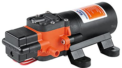 SEAFLO Bomba de presión de agua de diafragma de 12 V DC 1.1 GPM 70 PSI Serie 21 para barco marino RV caravana
