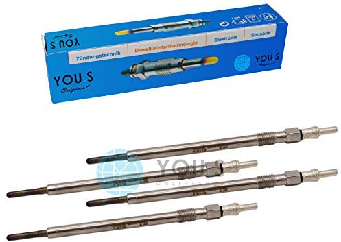 4 Stück YOU.S Original Glühkerzen Länge: 148,5 mm Spannung: 4.4 V - 0011595001